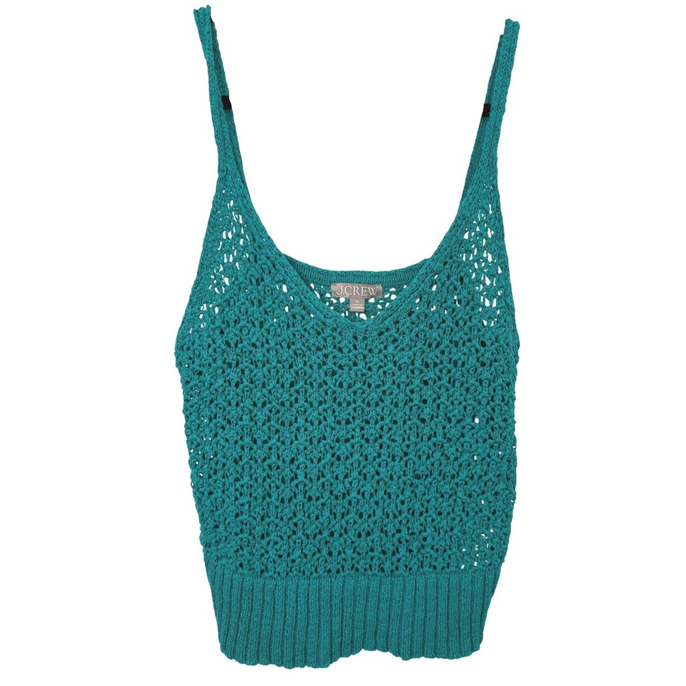J Crew Open Knit Pointelle Tank Womens XL Indie Boho Coastal Festival Mermaid